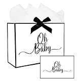 Bliceon Baby Gift Bag for Boy Girl, Baby Shower Gifts Bag with Wrapping Paper, Medium Birthday Gift Bags for Gender Reveal Gifts, Birthday Party (Style 2)