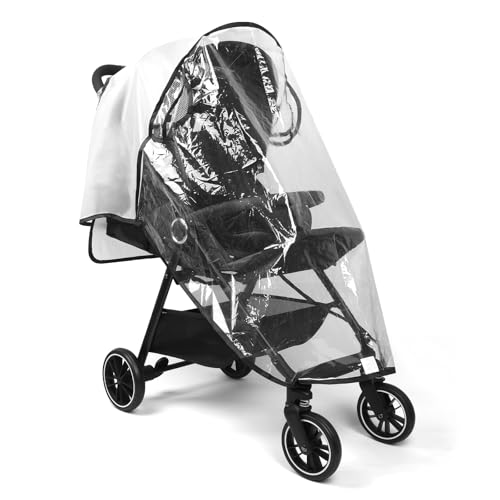 Mkobon Clear Stroller Rain Cover, Universal Stroller Cover Breathable, Foldable Travel Weather Shield, Waterproof Windproof Baby Stroller Accessories...