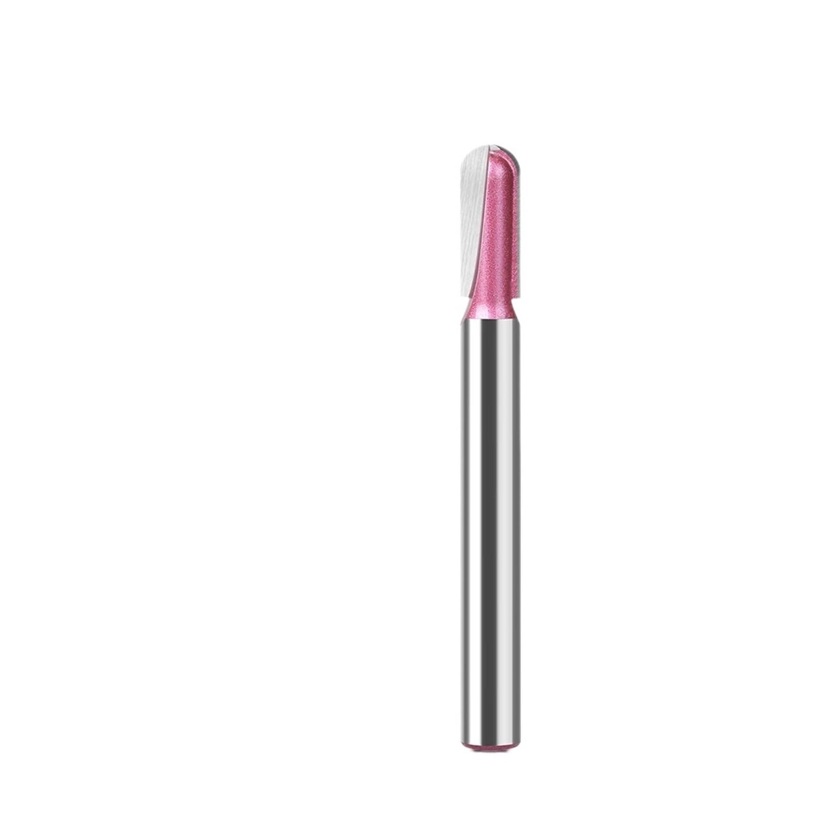 Epaknhgd 12Mmx12mm 1Pc Router Bit 12Mm Shank Dia Double Flute Round Nose Tipped Groove Carbide Pink