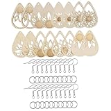 HEALSOPTHY Kit DIY para Hacer Pendientes de Madera Natural con Colgantes Huecos Ganchos y Anillas Material Liviano Irritación para Bisutería Artesanal