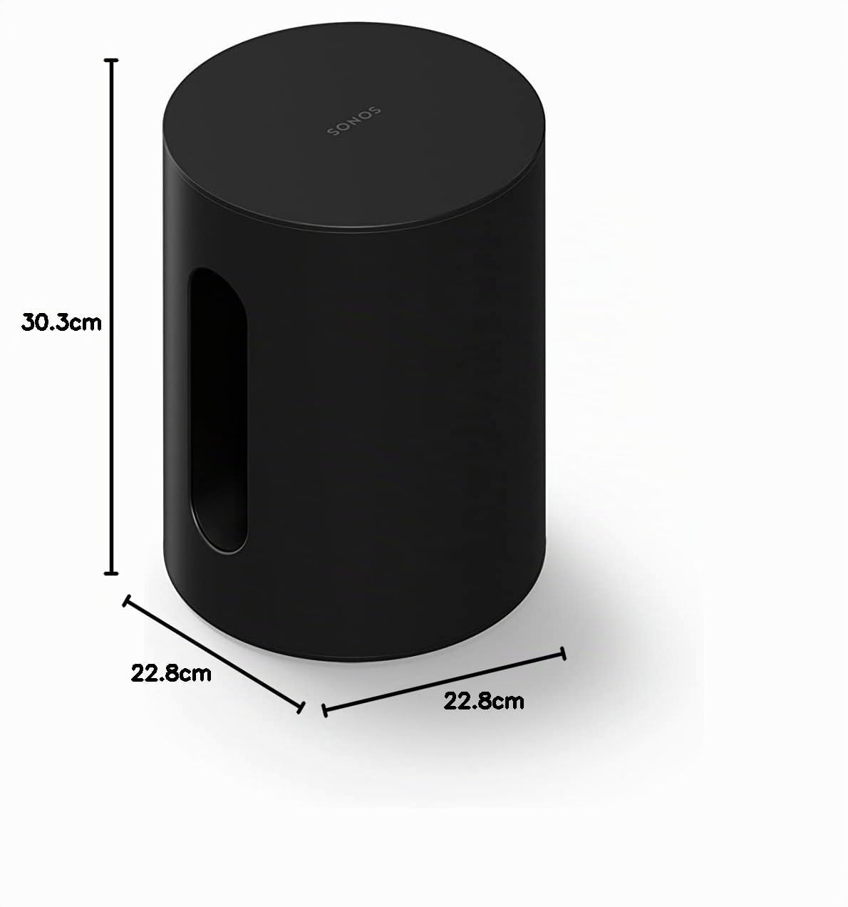 Sonos Sub Mini Kompakt-Subwoofer, beeindruckender Bass, ausgewogener Klang, Einstellbarer EQ, 2 Class-D-Verstärker, Trueplay - Schwarz.