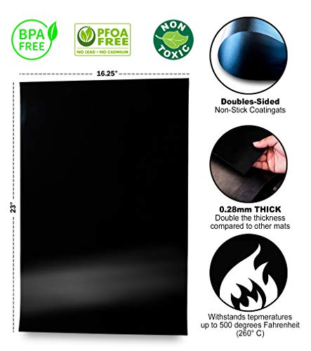 Non-Stick Premium Quality Oven Liner (3- Pieces Set) | Easy To Clean Oven Liners For Bottom Of Electric oven | Heat Resistant Silicone Oven Liner | Reduce Spills and Stuck Food Oven Mat