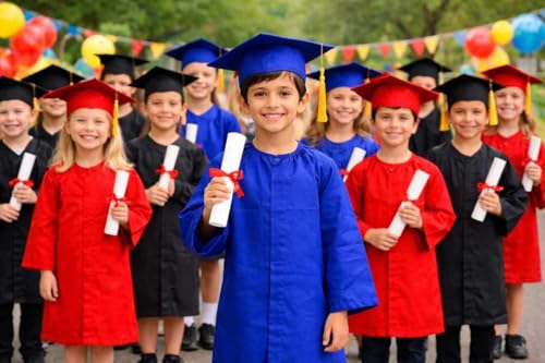 Image of Graduation gown for kids with Cap for convocation dress for school ceremony