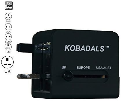 Travel Adapter-Compact International Universal World AC Power Plug Adapter-Powers and charges Smart Phones, iPads, iPods, Tablets, MP3 Players and other USB charged devices in more than 150 countries.