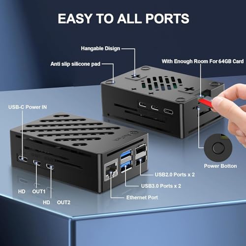 RasTech for Raspberry Pi 5 16GB Kit with GaN 27W 5.1V5A USB-C Power Supply, Active Cooler,32GB Card Reders Kit, 4K Micro HD Out Cable, Pi 5 16GB Board Case and User Manual Included by Ｒ∞ＲａｓＴｅｃｈ - Image 6