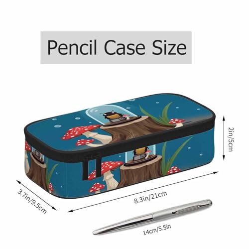 Image of Mushrooms Pencil Bag Cockroach Glass Jar Raining Green Grass Big Capacity Pencil Case Pencil Pouch Pen Bag School Students Boy Girl