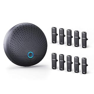 BALILA Altoparlante per Conferenze Wireless con 10 Microfoni Lavalier, Cancellazione Rumore AI, 360° di ricezione vocale, Compatibile con Zoom/Teams/Skype, per Webinar e Smartworking