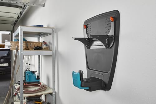 Soporte de pared de Gardena: soporte de pared para todos los modelos SILENO minimo + city + life, protección contra el sol y la lluvia, compacto, fácil de montar, metal (04045-60)