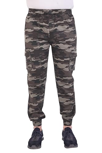 Image of Men's Cotton Regular Fit Camouflage Jogger | Elastic Waist Sports Trackpants | Activewear for Everyday Use