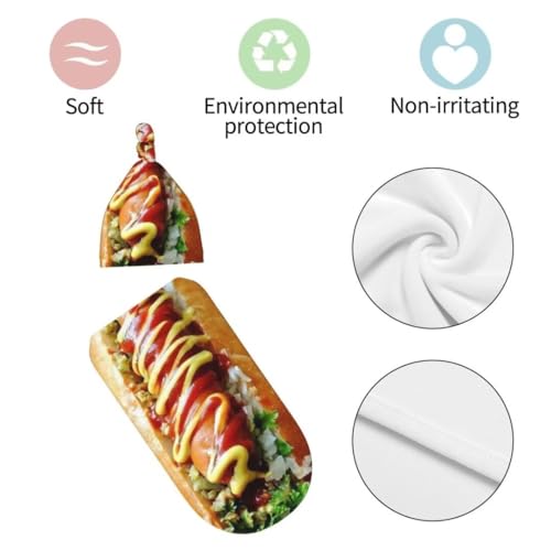 Image of Funny Food Newborn Swaddling Blanket Beanie Hat Sets Soft Baby Receiving Funny Hot Dog Food Blanket Soft Sleeping Bag New Born Soft Sleep Sacks for Boys Girls
