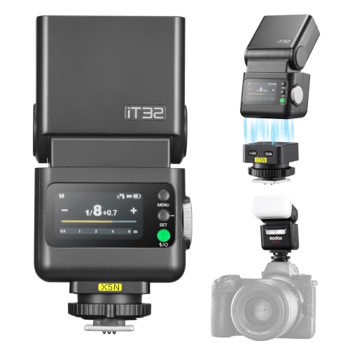 Image of Godox iT32 TTL HSS Flash for Nikon with X5-N Trigger, 1 /80000s HSS 2.4G Wireless Off-Camera Kit, Magnetic Quick Release & USB-C for Portrait Wedding Event Photography