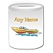 Produktbild Personalisiertes Geschenk, Motorboot auf Wasser, Spardose (Motiv, Verkehrsgestaltung, weiß), jede Nachricht / jeder Name auf Ihm ist einzigartig, Wasser Schnellboot, Motor-Rennboot, Schnellbootrennen, Yacht, Motoryacht
