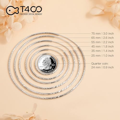 T400 Jewelers Orecchini Cerchio Argento Sterling