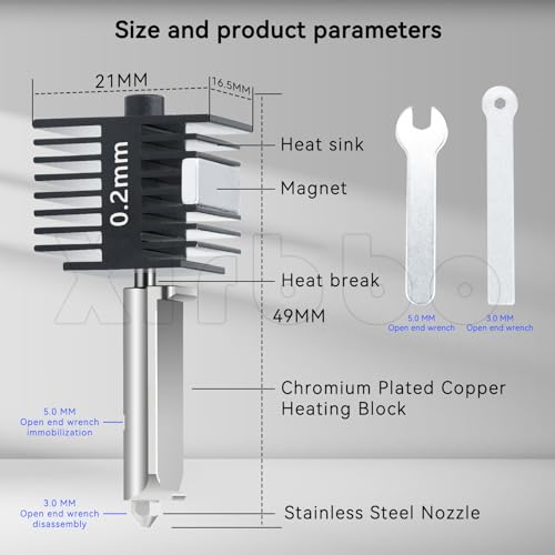Image of TZ-A1 Stainless Steel Nozzle 0.2mm A1 Mini a1 Hotend,Removable TZ-A1 Stainless Steel Nozzle 0.2 a1 Mini Nozzles,for Bambu Lab A1 /A1 Min 3D Printers only