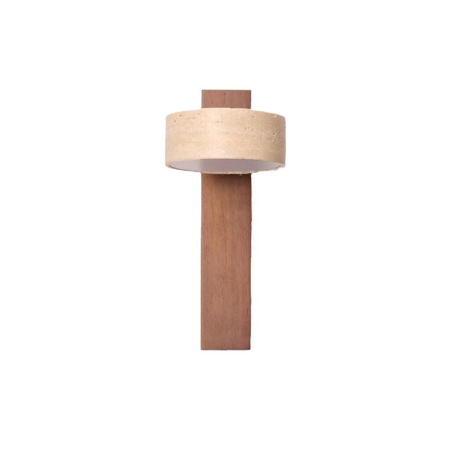VANTEARVION Yellow Travertine Bedroom Bedside wall lamp TV Background wall rotatable Nordic Japanese Style B&B Wabi-sabi Style Log lamp(Woodcolor,Warmlight3000k)