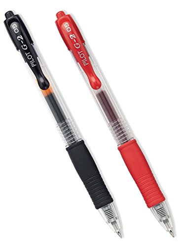 Pilot G2 Bolígrafo Gel Extra Fino Rojo y Negro