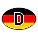 Generisch Aufkleber Länderkennzeichen Deutschland | Sticker | Flagge | PKW | Auto | Autoaufkleber