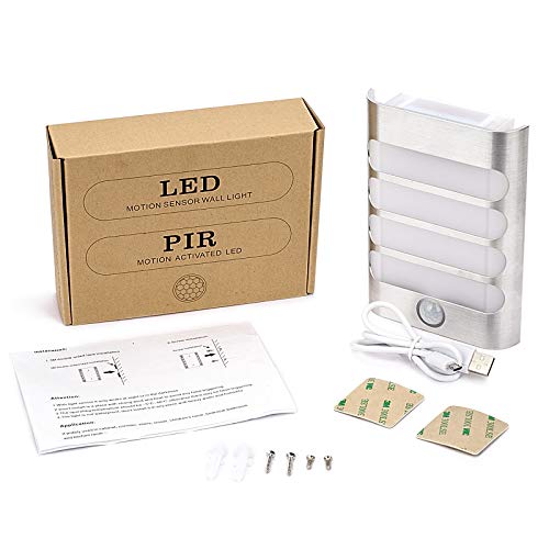 Leadleds 2-Pack Luxury Aluminum Case Wireless Stick Anywhere Usb Rechargeable Motion Sensor Lights/Wall Sconce/Spot Lights/Hallway Night Light #TOP4