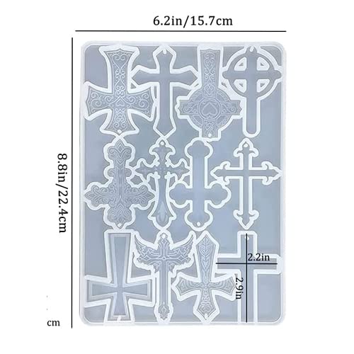 Selecto Bake Cross Pendants Epoxy Resin Mold Keychain Pendant Silicone Mould DIY Crafts Jewellery Necklace Casting Tools DIY Craft Making Necklace Keychain Jewelry Pendant - Image 2