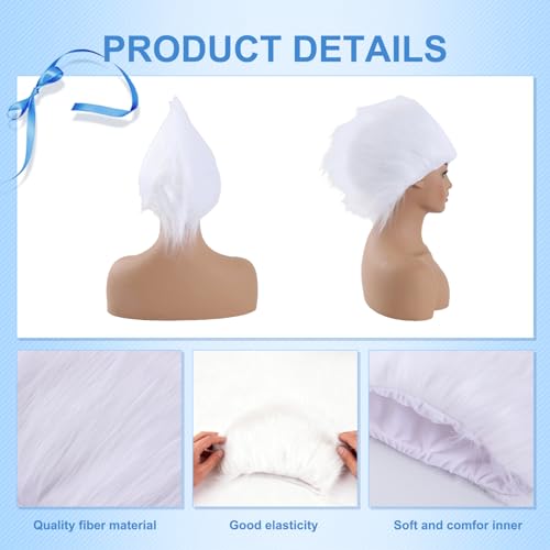 Image of Unisex Funny Wig Crazy Wigs for Adults Halloween Costume Wig and Party Pelucas (White, Medium)