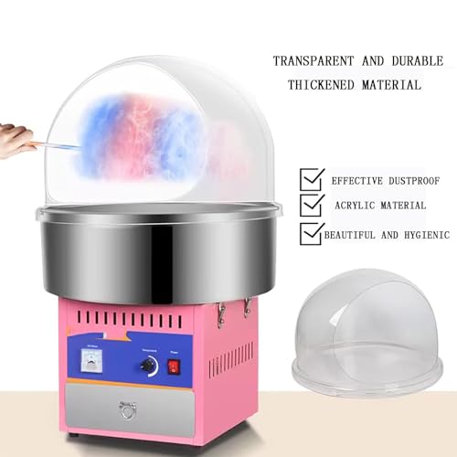 IINCOOY 20.5 Inch Plastic Dome Commercial Cotton Candy Machine Cover Cotton Candy Machine Cover Bubble Shield Plastic Kids Party Holiday Celebration