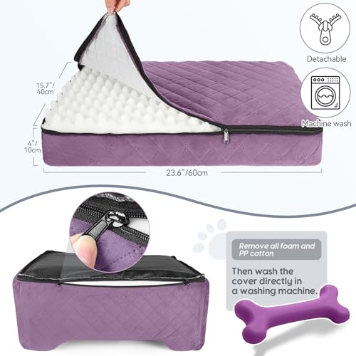 GL GLENSLAVE Hunde Autositz für mittlere/große Hunde, Hundesitz für Hunde unter 22Kg oder 2 kleine, Abnehmbarer und waschbarer Autositz für Haustiere, Große Hundeautositz(lila)