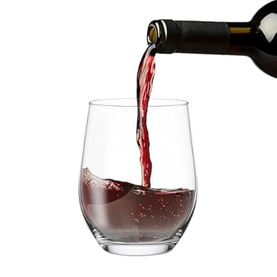 yersiz Stemless Wine Glasses Set of 12, 12 oz, Ideal for Cocktails, Red & White Wine and Scotch for Homes and Bars, Tumblers for Juice, Water Glasses, Lead-Free Strong Crystal Glasses