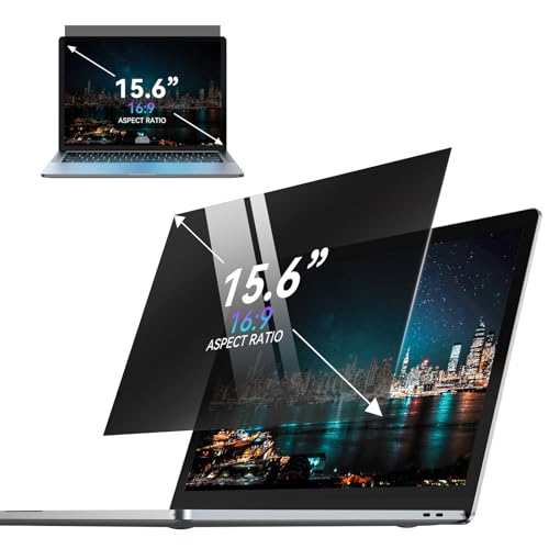 Laptop Privacy Screen 15.6 Inch, Removable 16:9 Aspect Privacy Filter Screen Protector for 15.6 Inch Laptops