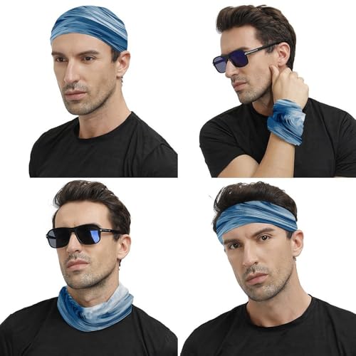 Neck Gaiter Blue Wave Art Face Mask for Travel Face Cover Scarf for Men Women Elastic Headbands Wind-proof Bandana for Skiing Fishing Hiking Cycling4