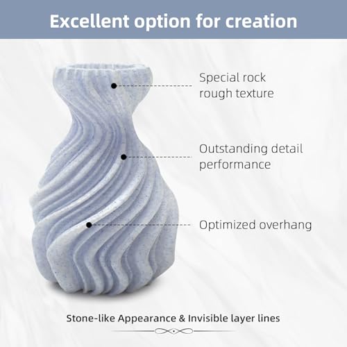 Image of Geeetech Marble PLA Filament, Stone-Like Appearance, 1.75mm 3D Printing Filament 1kg(2.2lbs), Dimensional Accuracy + /- 0.02 mm, Marble White-Blue Stone Color, Fit Most FDM Printer