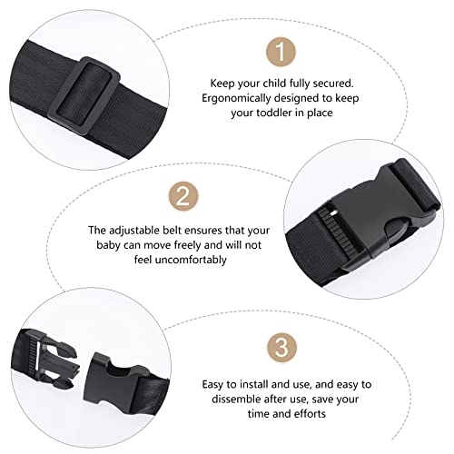 LUOZZY 4 Pcs High Chair Straps 2-Point Replacement Harness Straps Belt for Pushchair, HighChair, and Child Chair Stroller 55.02x1.49x0.39Inch - Thumbnail 7