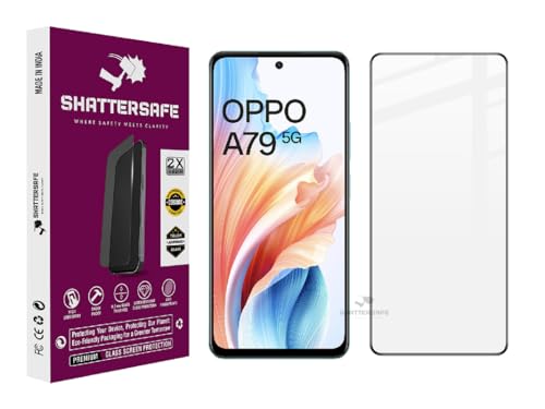 Image of Shattersafe Oleophobic Tempered Glass Screen Protector Compatible For Oppo A79 5G [Pack of 1]. Edge To Edge Full Screen Protection With Easy Installation Kit & Case Friendly Fit.