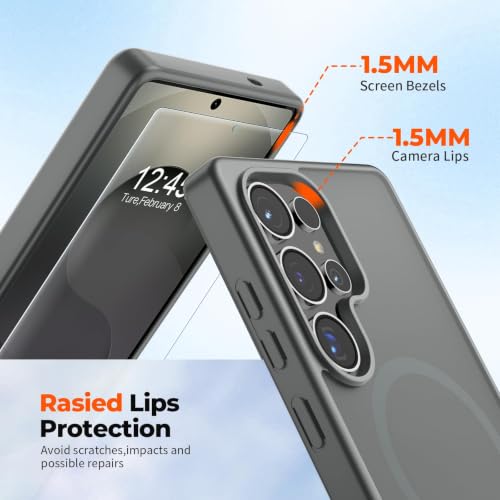 Image of AIBEX Back Cover for Samsung Galaxy S25 Ultra| Slim Case with Wireless Charging Support | Anti-Scratch, Shockproof, Anti-Fingerprint & Lightweight Military-Grade Protective Cover - Grey