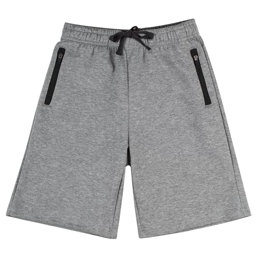 Image of BIG ELEPHANT Boys Cotton Athletic Shorts with Zipper Pockets & Drawstring