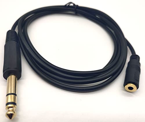Cable adaptador de audio Jack 3.5mm a 6.35mm 1.5 m miniatura 3