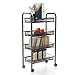 Leogreen - Chariots de Service, Meuble de Rangement, 4 niveaux, 83,5 x 46 x 27 cm, Noir, Materiau: Fer, Charge maximale: 25 kg par panier