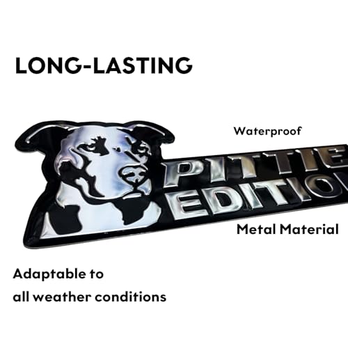 Image of Dog Edition 3D Car Badge, Laser Cutting Metal Emblem, Cute Dogs Decals (Pittie)