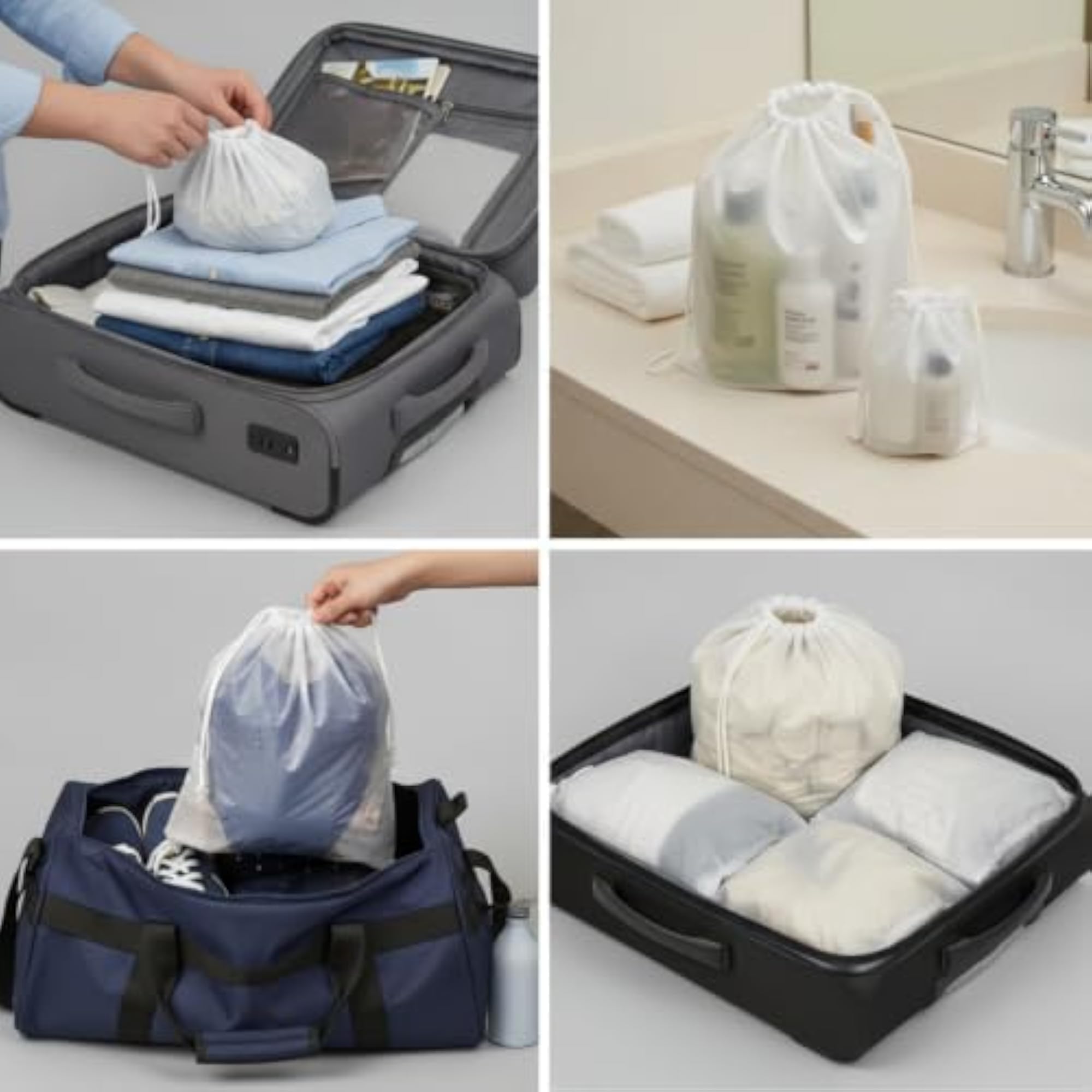 Portable Waterproof Travel Storage Bags with Drawstring Large