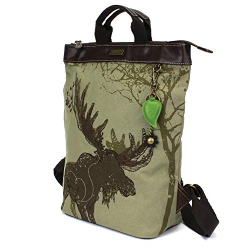 CHALA Safari Backpack Faux Leather/Canvas, Moose -Olive, One Size3