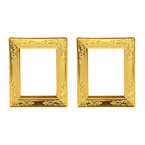 POFET 2 pcs 1/12 Échelle Cadre Photo Rahmen Dollhouse Miniature Chambres Décoration Murale Accessoires