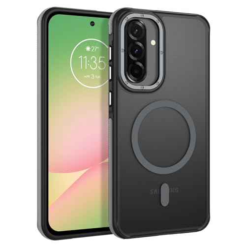 Image of BENTOBEN Hybrid Matte Cover for Samsung Galaxy A56 5G Case Anti-Slip Shockproof Bumper | Compatible with MagSafe | Camera Protection | Anti-Scratch Hard Back Cover for Samsung A56 Case,Black /Grey