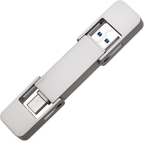 Unidad USB de 128 GB SSD externo, USB 3.2 Gen 2 A+C Dual Port Portable SSD, hasta 550 MBs para almacenamiento de datos, disco duro externo de estado