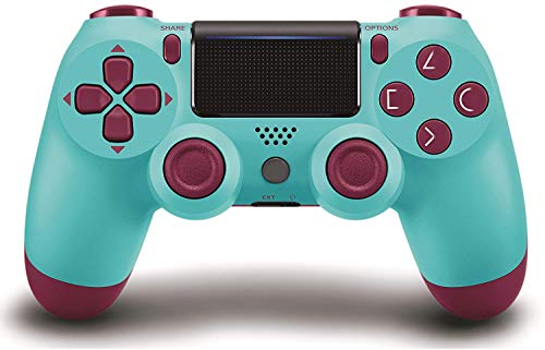 Game Controller for PS4 Wireless Gamepad for PS4/PS4 Pro/PC and Laptop with Vibration and Audio Function, Mini LED Indicator, High-Sensitive Controller with Anti-Slip(Berry Blue)