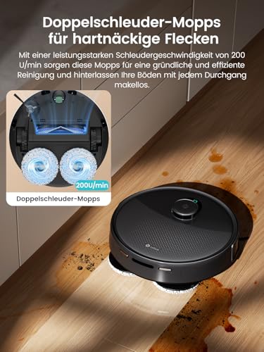 Lefant M3 Saugroboter mit Wischfunktion 12000Pa 45°C Heißwasser-Moppwäsche – Ansicht 2