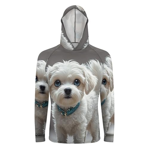 UPF 50+ Fishing Shirts for Men Sun Protection Hoodie Cute Dog Sun Hoodie Mens Rash Guard Long Sleeve Shirts4