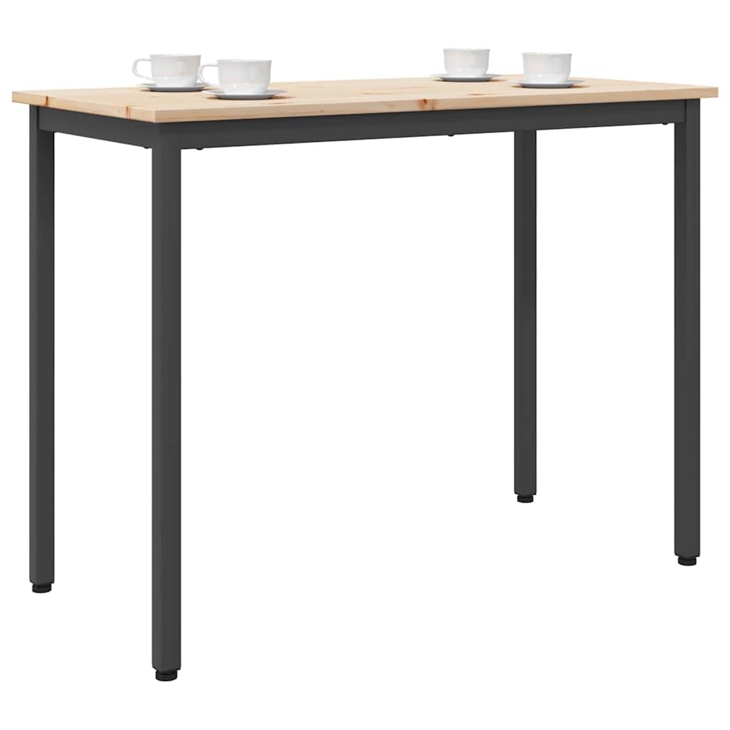 vidaXL Tavolo Naturale 100 x 50 x 77 cm Legno ingegnerizzato e Acciaio, Tavolo Rettangolare Moderno Regolabile, Tavolo da Lavoro Resistente, Design salvaspazio, Superficie scrivania contemporanea