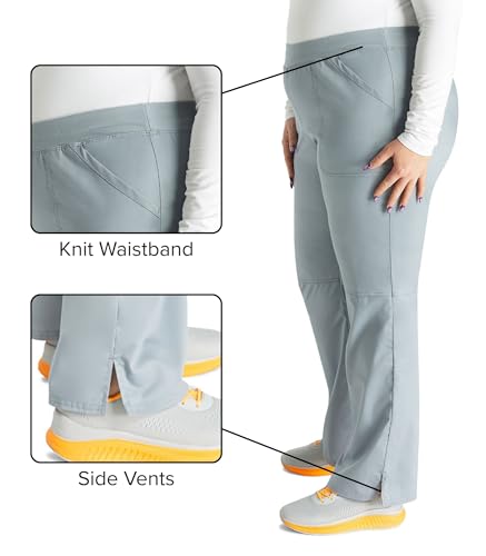 Image of Cherokee Women Scrub Pant with Straight Leg Pull-on Pant Medical Bottom with 4 Pocket & 2-Way Stretch Fabric - WW110