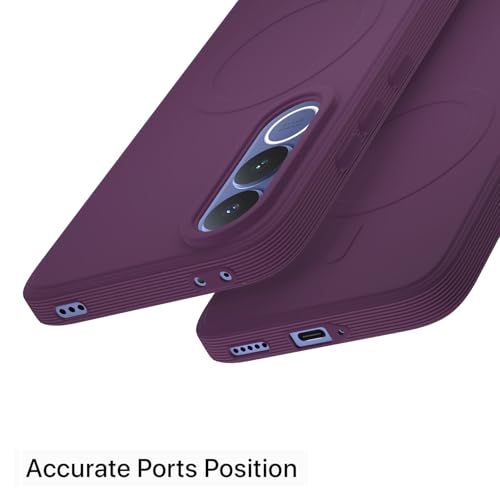 Image of Outlouders Back Cover for Vivo V70 FE 5G Soft Matte Silicone Cover with Slim Fit | Mag-Safe Logo (Not Mag-Safe Compatible) | Shockproof | Camera Protection Bumper Case (Purple)