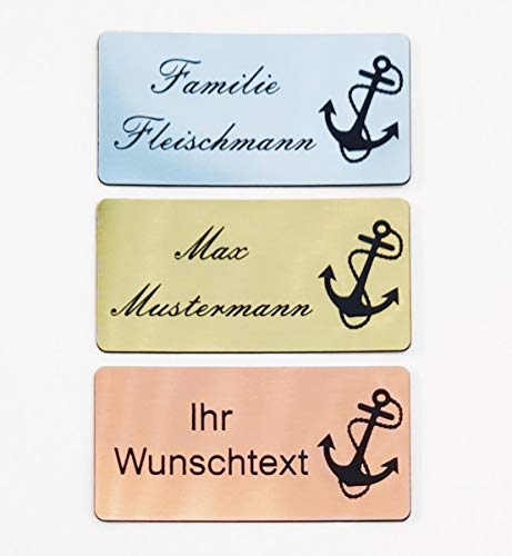 Klingelschild Türschild Anker Heimathafen Motiv Briefkastenschild Namensschild Gravur Klebend Cover