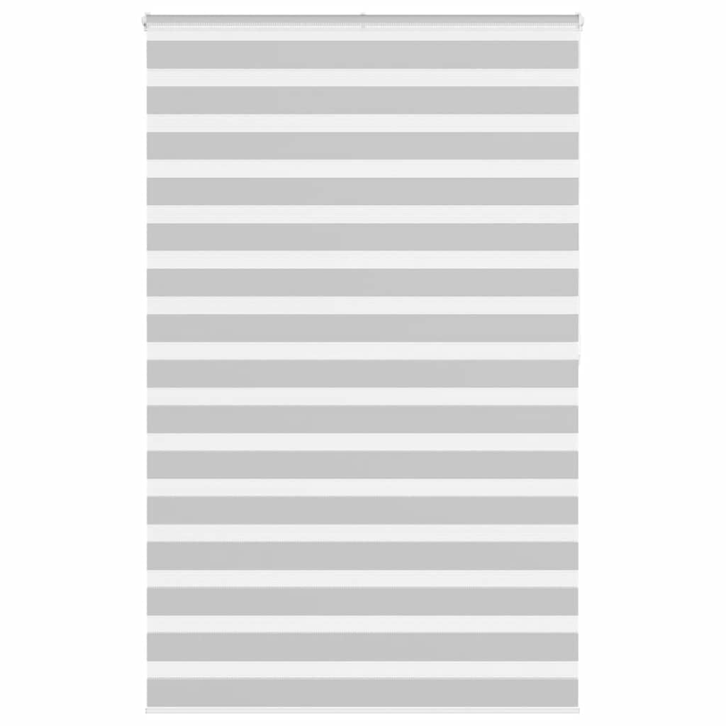 Store Zèbre Jour Nuit Gris Clair 145x200 cm, Store Enrouleur Double Tissu Polyester Tamisant et Occultant, Rideau Fenêtre sans Perçage pour Salon Chambre et Bureau